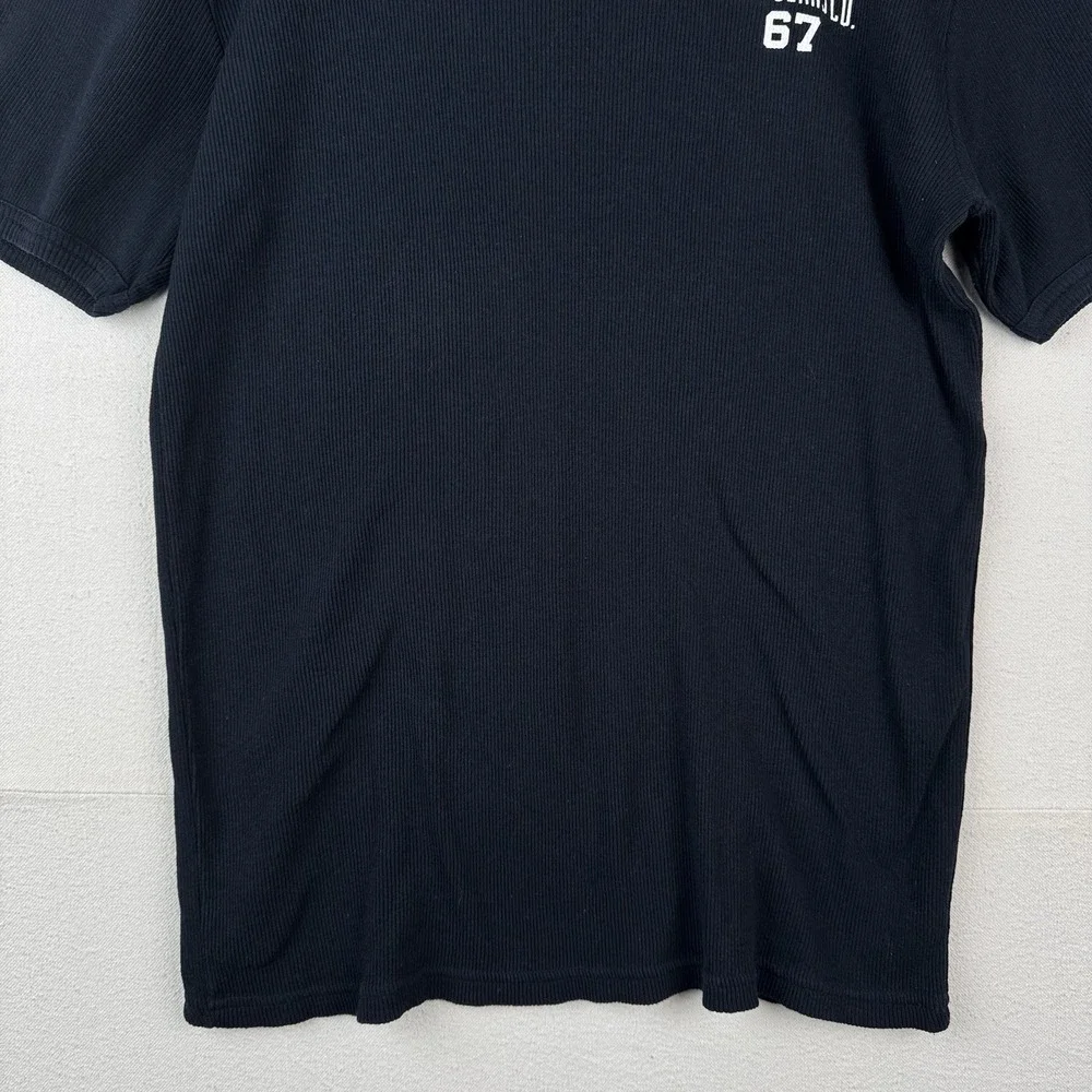 Ralph Lauren Polo Jeans Co Navy Men's Large‎ 67 Blue Ribbed Short Sleeve Shirt